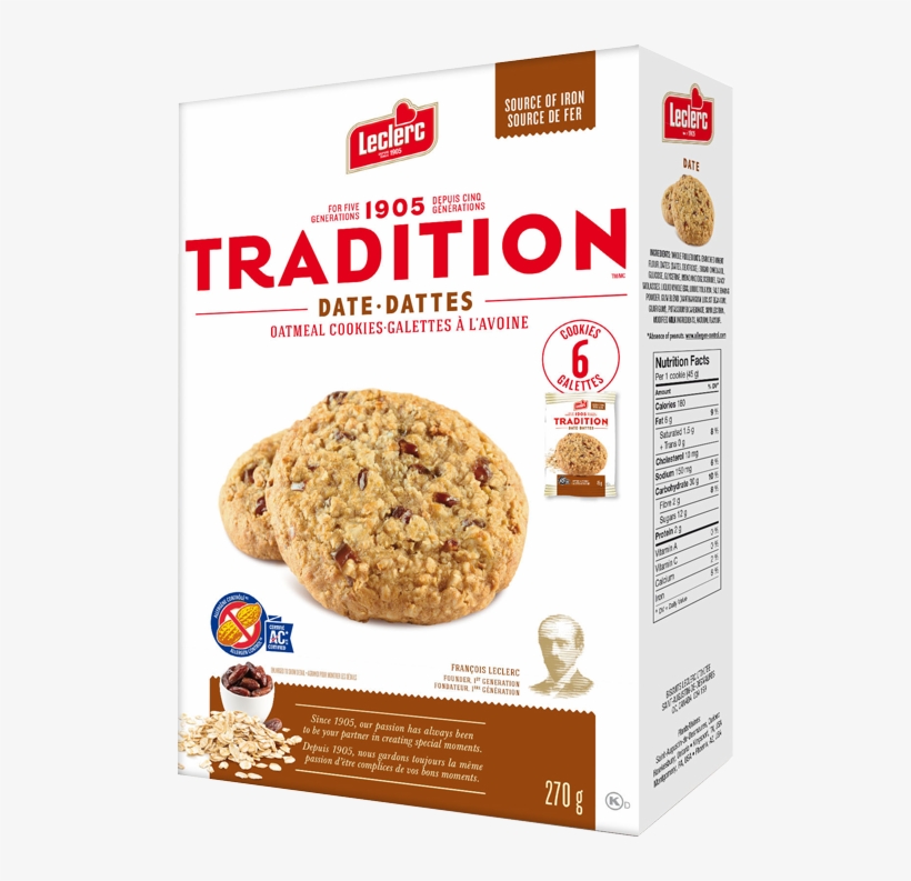 Front - Leclerc Tradition Oat Cookie, transparent png download