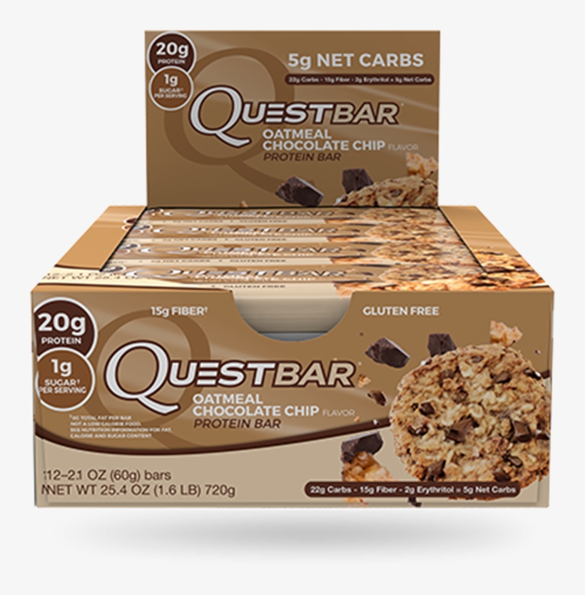 Picture Of Quest Bars - Quest Protein Bar Oatmeal Chocolate Chip, transparent png download