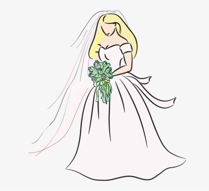Veil Clipart Bridal Shower Pencil And In Color Veil - Clipart Bride, transparent png download