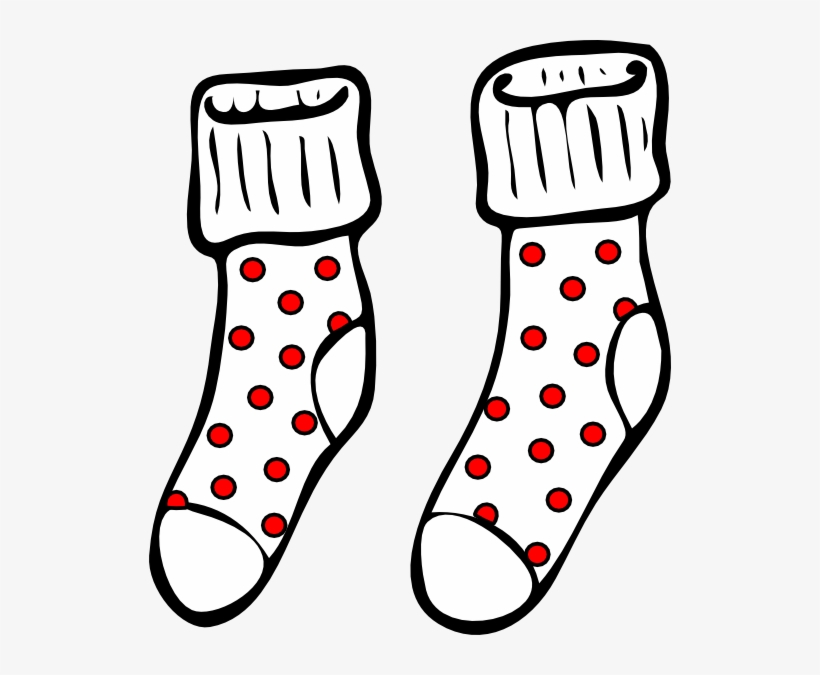 Spotty Socks Clip Art At Clker Com - Sock Clipart, transparent png download