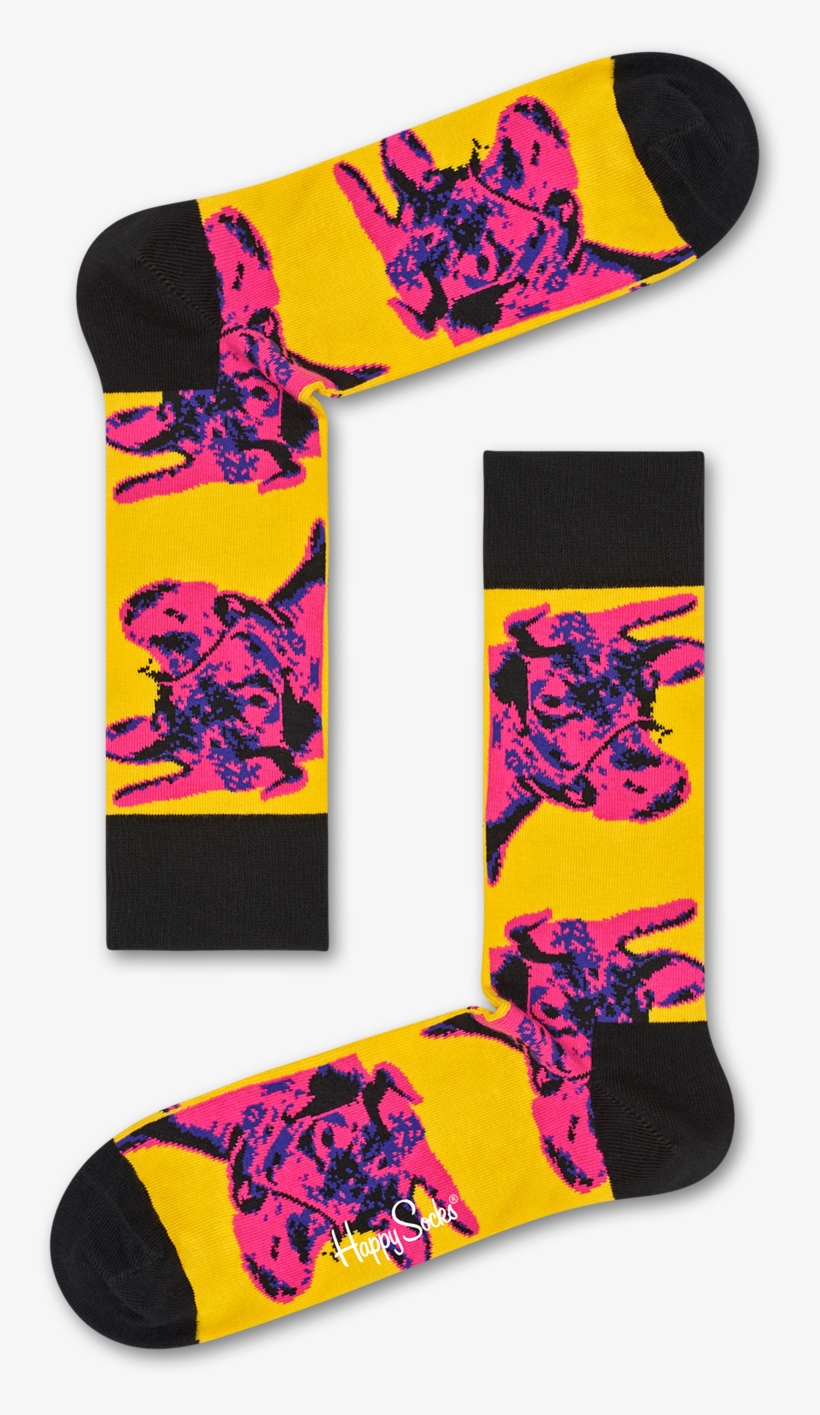 Happy Socks Andy Warhol Cow Sock Yellow Png Long Yellow - Andy Warhol Happy Socks, transparent png download