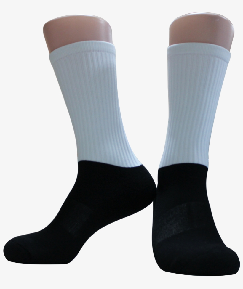 Blank Socks Wholesale -white Tube And Black Sole - Sock, transparent png download