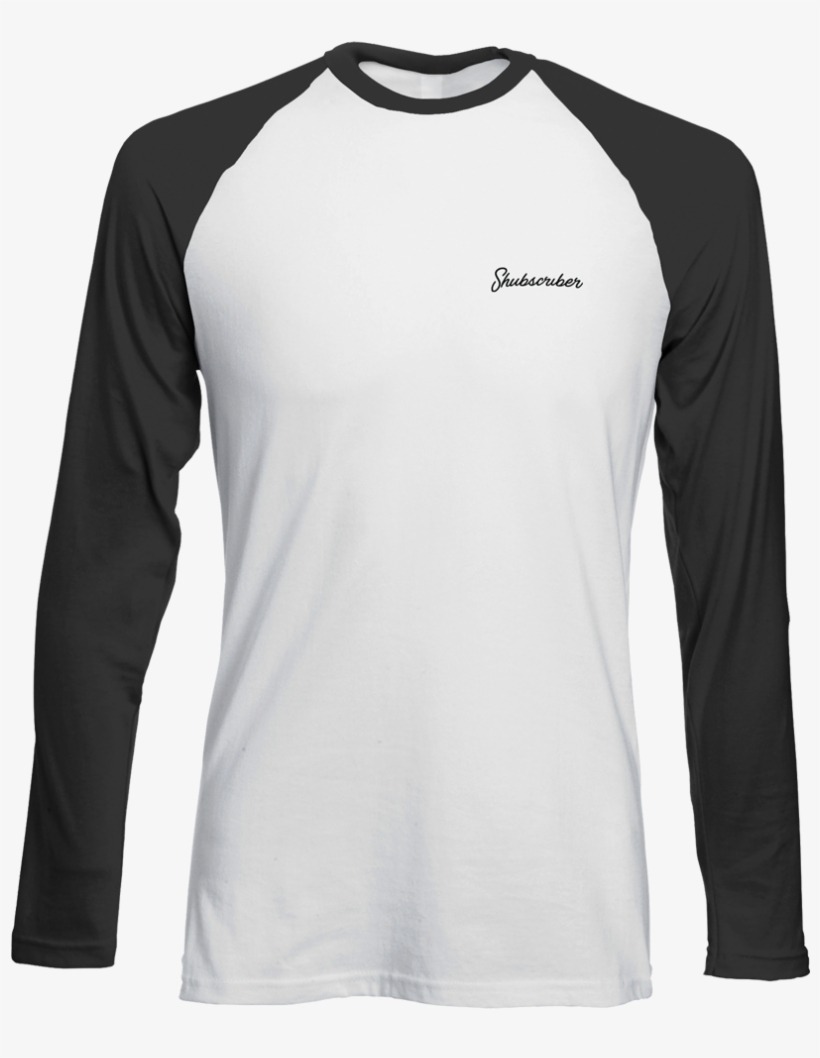 Shubscriber Chest Logo Baseball Shirt - Camisetas Con Manga De Color, transparent png download