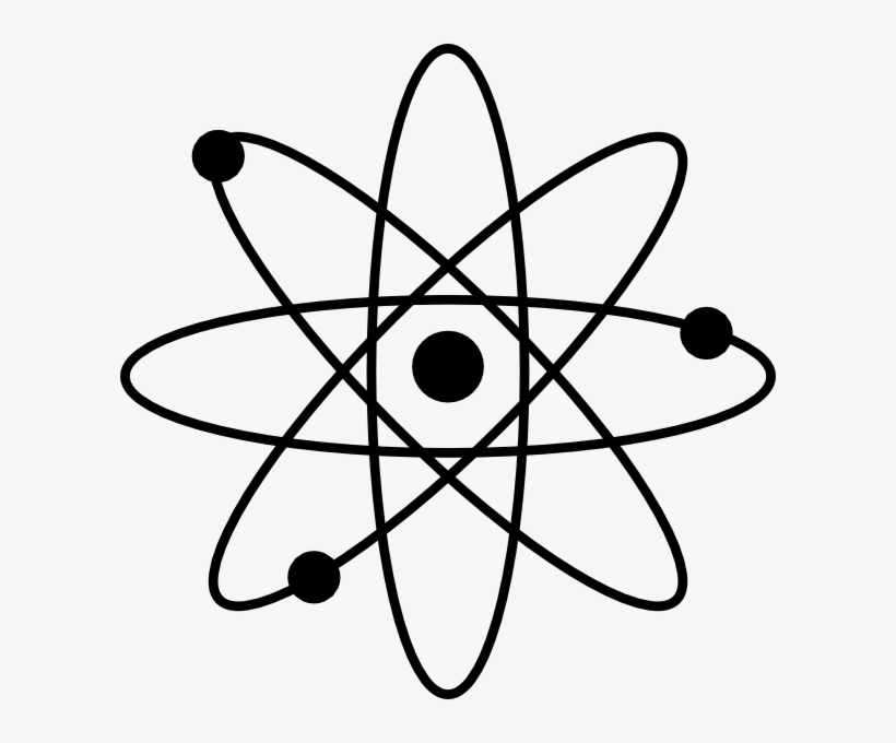 Graphic Library Stock Black Atom Clip Art At Clker - Atom Black And White, transparent png download