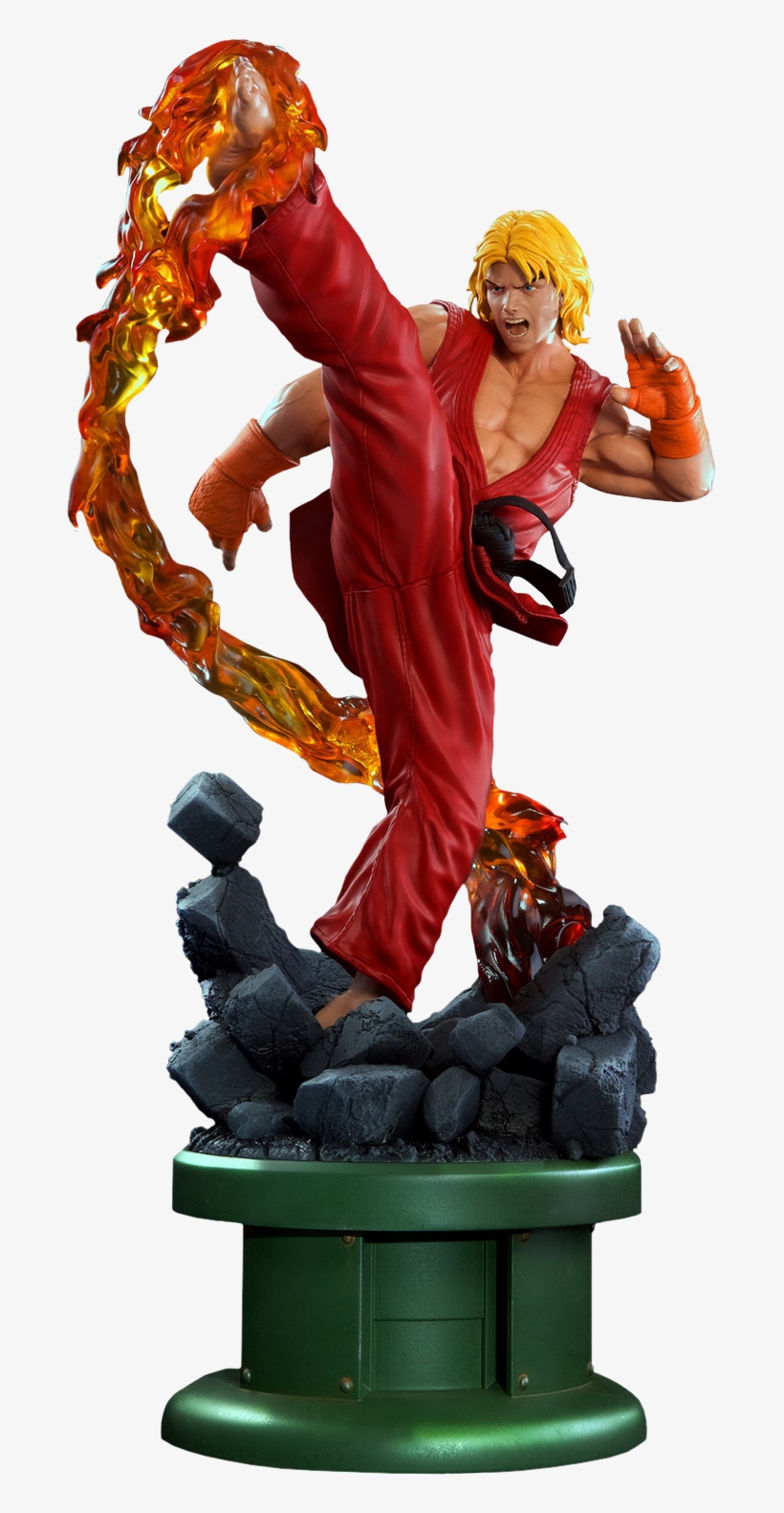 25" Street Fighter Statue Ken Masters With Dragon Flame - Pop Culture Shock Street Fighter Iv Ken, transparent png download
