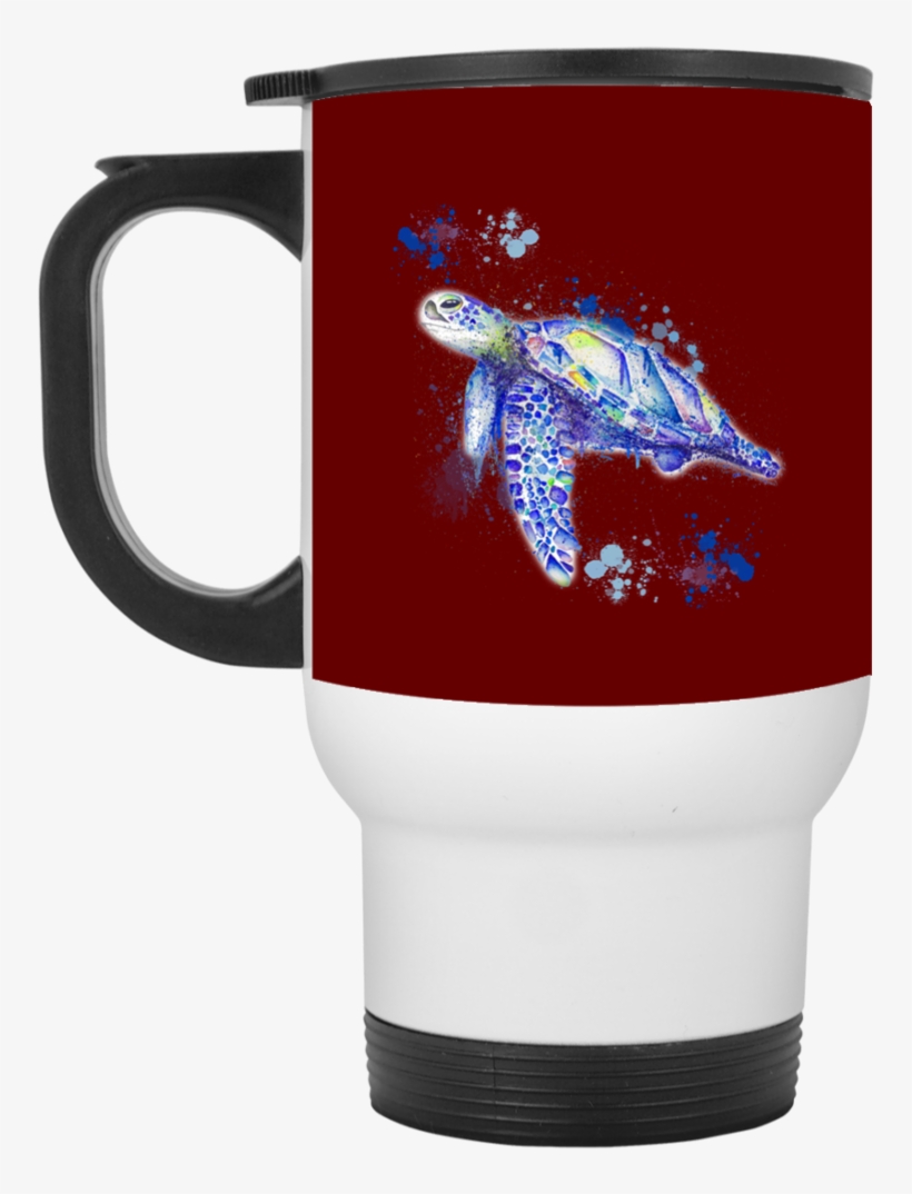 Watercolor Sea Turtle Mugs - 2 Pug - Men's Zip Hoodie, transparent png download