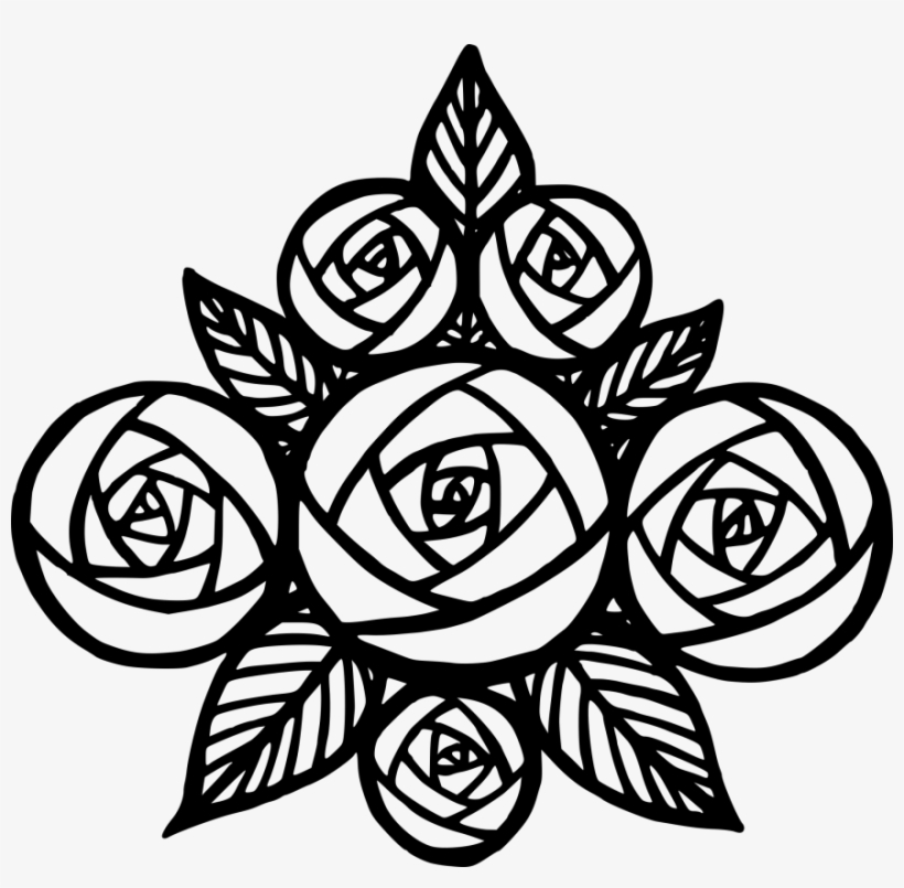 Bunch Of Roses Vector Clipart - Rose Png Drawing Vector, transparent png download