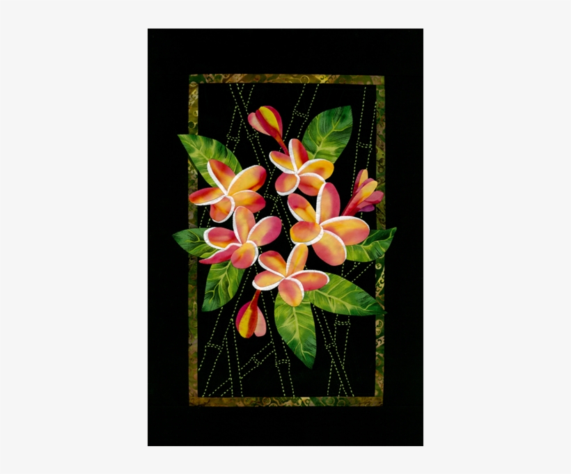 Plumeria & Bamboo By Sylvia Pippen Hawaiian Quilts, - Frangipani, transparent png download