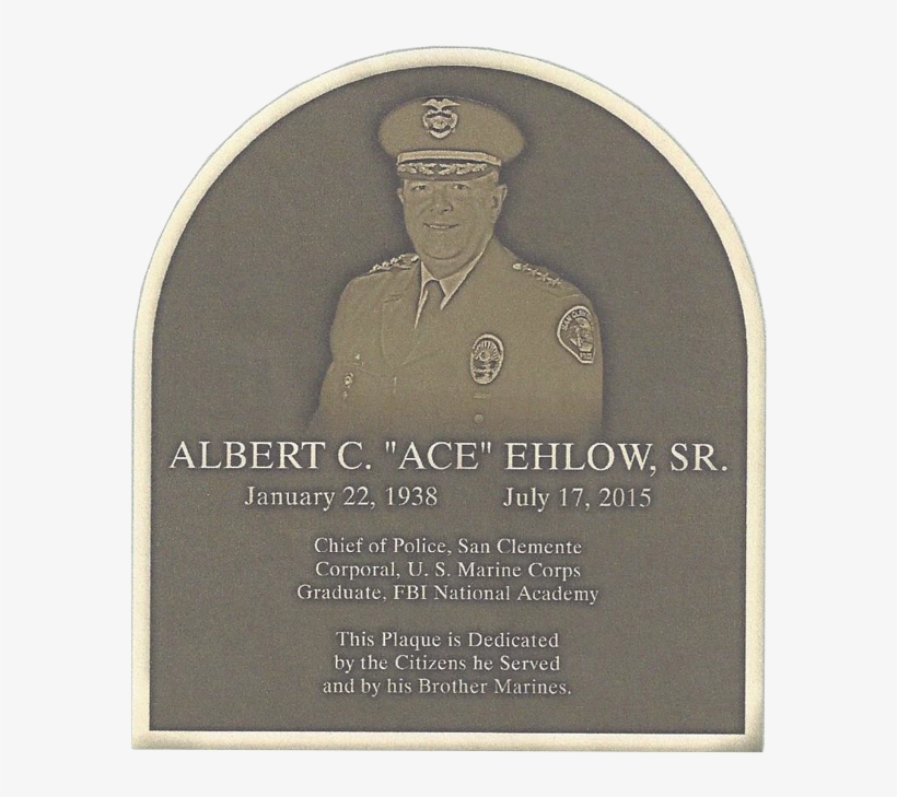 Albert Ace Ehlow Police Chief Plaque - Commemorative Plaque, transparent png download