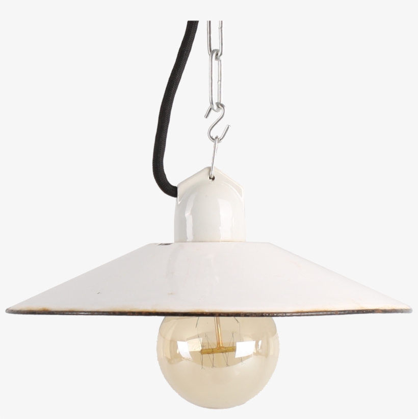 Lamp Shade Made Of White Enamel And Ceramic Socket - Lampshade, transparent png download