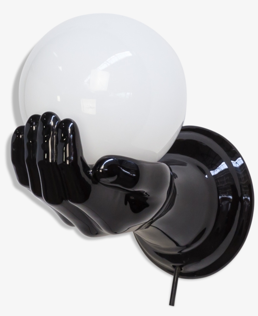 Italian Ceramic Black Hand Wall Sconce In The Style - Compact Fluorescent Lamp, transparent png download