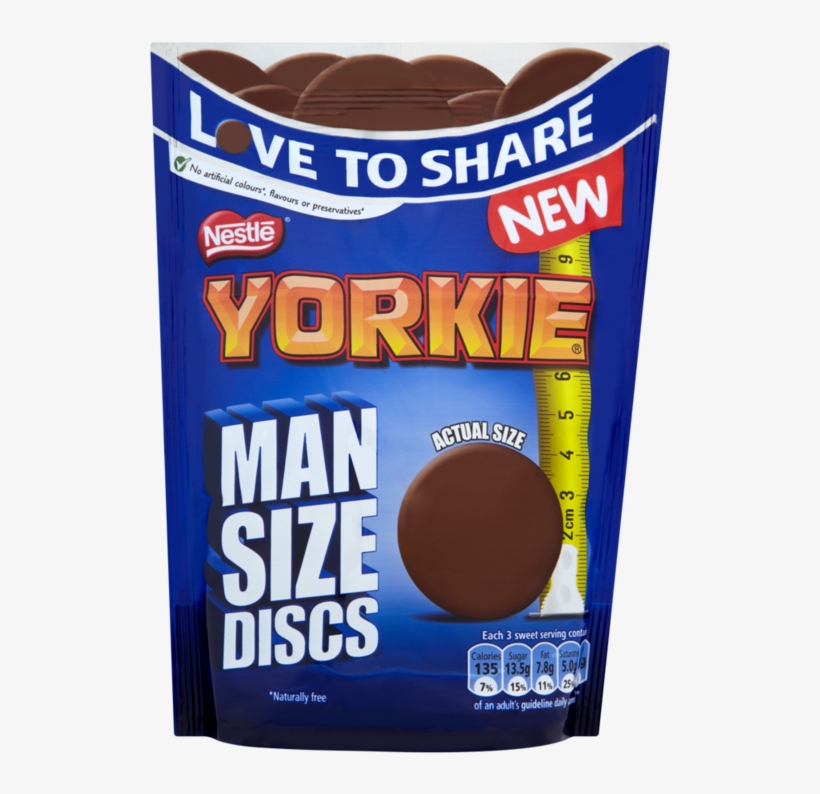 Yorkie Man Size Discs Pouch 120g - Snack, transparent png download