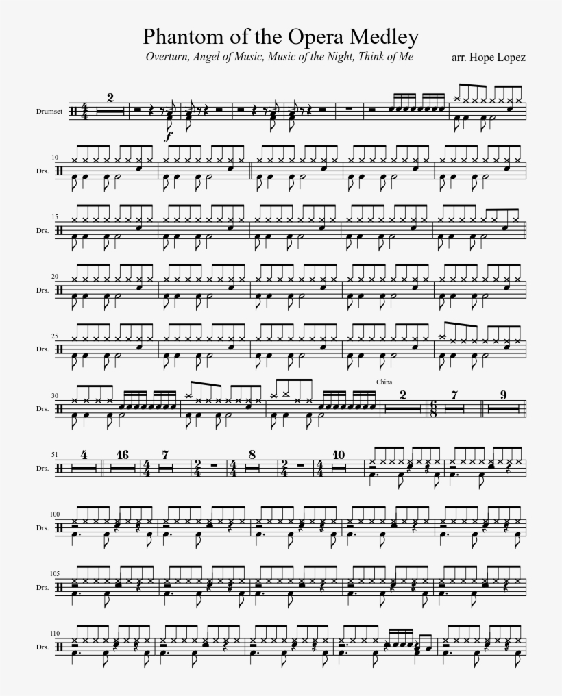 Phantom Of The Opera Drums, transparent png download