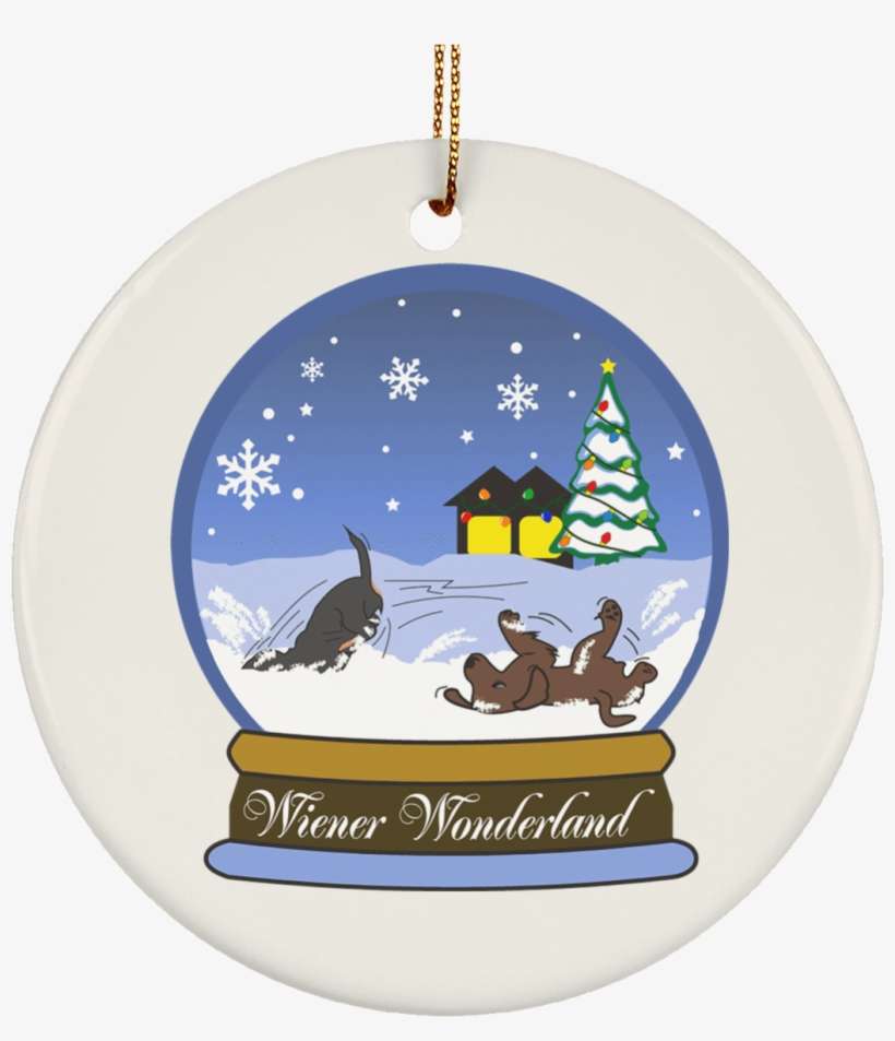 Snow Globe Christmas Ceramic Circle Ornament - Christmas Ornament, transparent png download