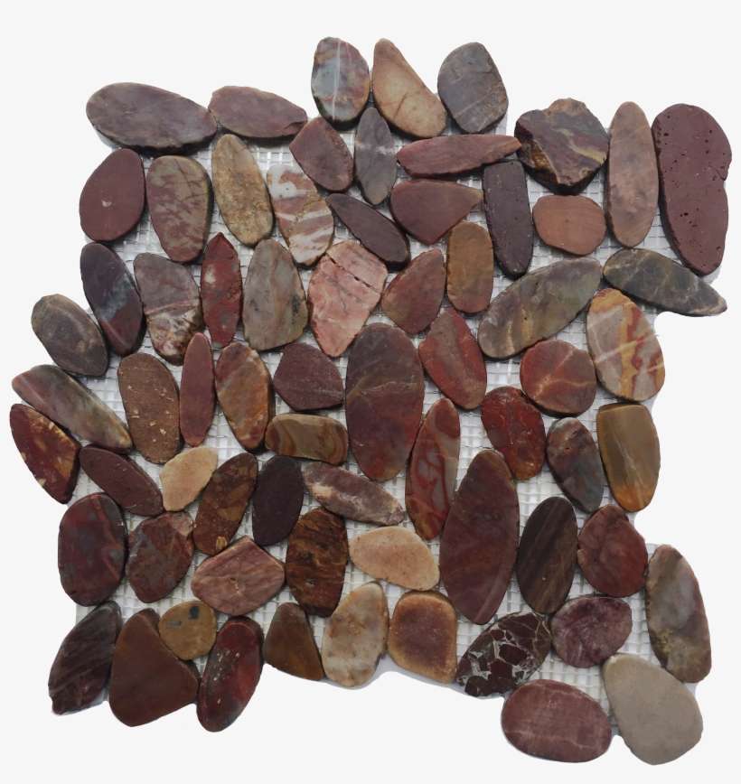 Flat Red Polished Pebble Mosaic - Pebble, transparent png download