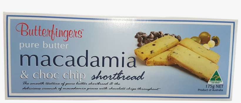 Macadamia & Choc Chip Shortbread 175g - Chocolate Bar, transparent png download