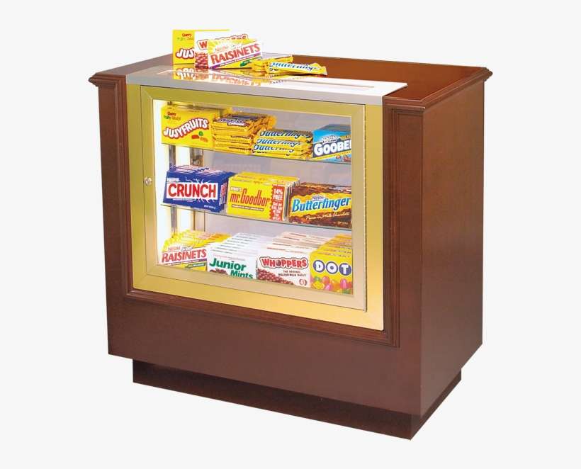 Home Theater Hardwood Concession Stand With Candy Case - Concession Stand Png, transparent png download