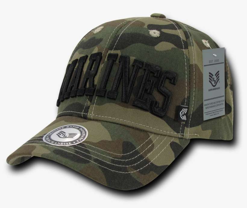 Rapid Dominance Us Marines Logo 3d Text Woodland Camo - Hat, transparent png download