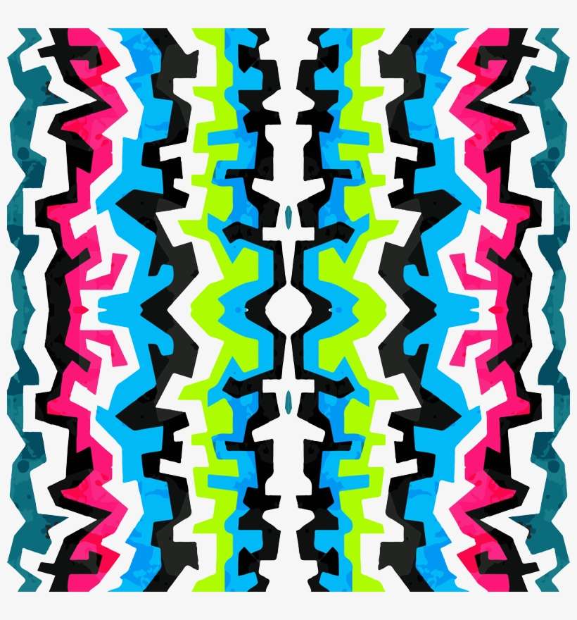 Funky Modern Graffiti Bright Color Design Wallpaper - Motif, transparent png download