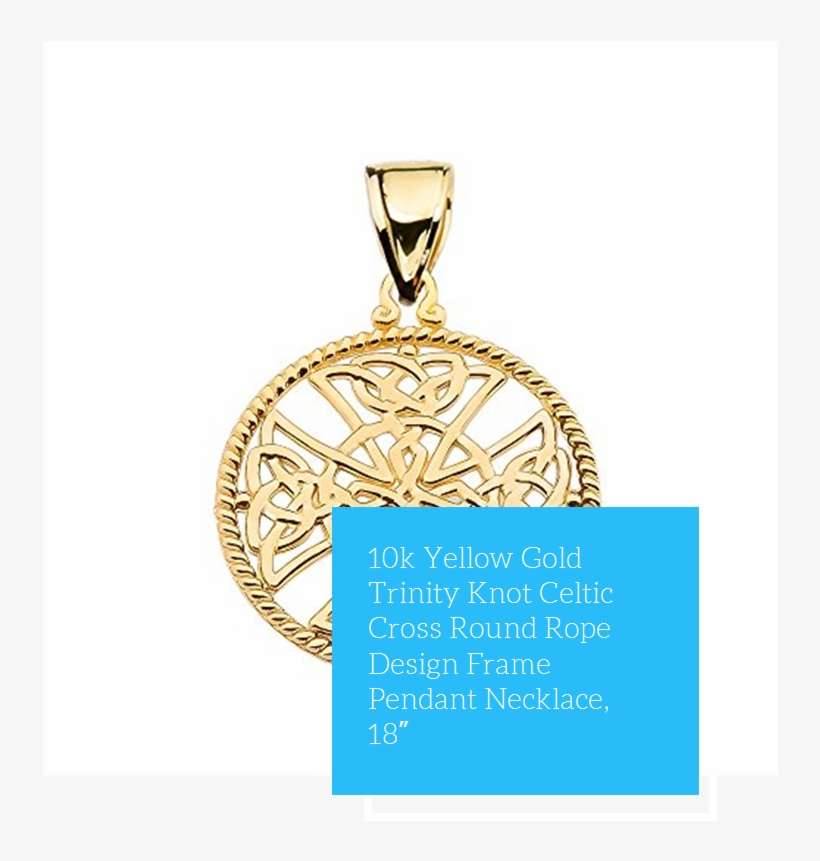 10k Yellow Gold Trinity Knot Celtic Cross Round Rope - Locket, transparent png download