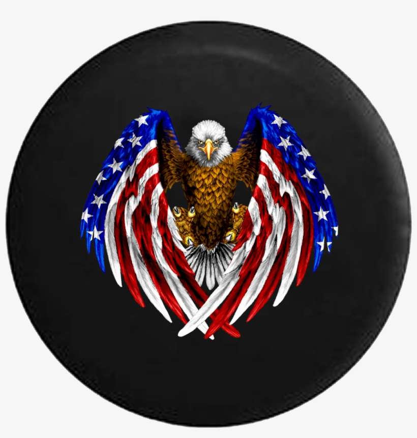 American Military Patriotism Patriotic Jeep Tire Covers - Eagle American Flag Cartoon, transparent png download
