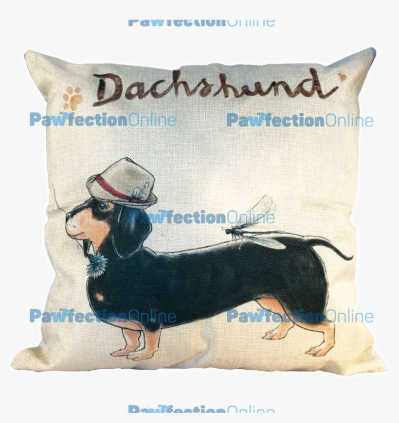 This Cute Country Bumpkin Dachshund Cushion Cover Features - Cushion, transparent png download