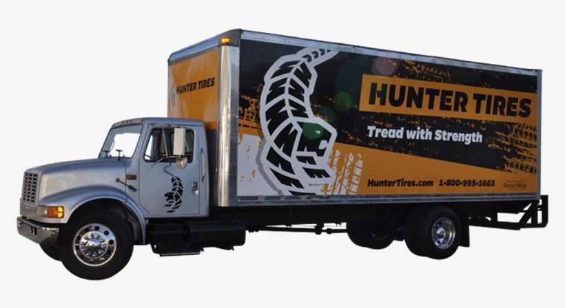 24' Box Truck Wrap Using Gf For Hunter Tires - Trailer Truck, transparent png download