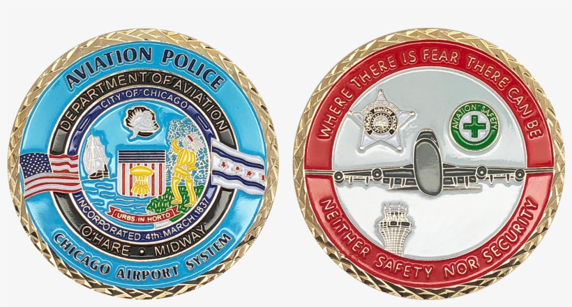 Chicago Department Of Aviation Police 2 Challenge Coin - Police Aviation Coin, transparent png download