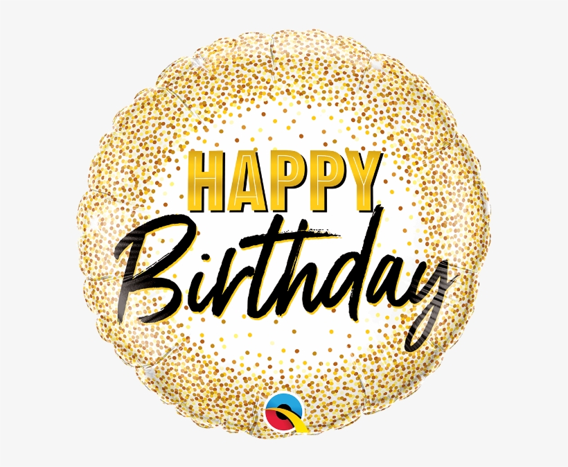 Birthday Gold Glitter Dots 18" Foil Balloon - Balloon, transparent png download
