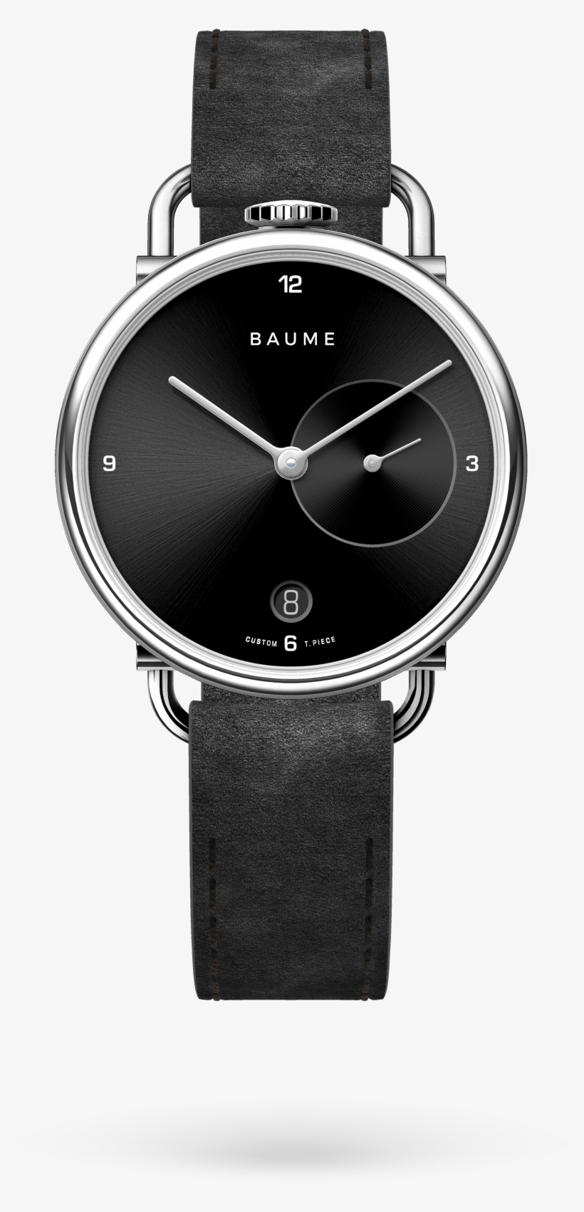 35mm Date Unisex Custom Watch Ronda Silver Case Alcantara - Watch, transparent png download