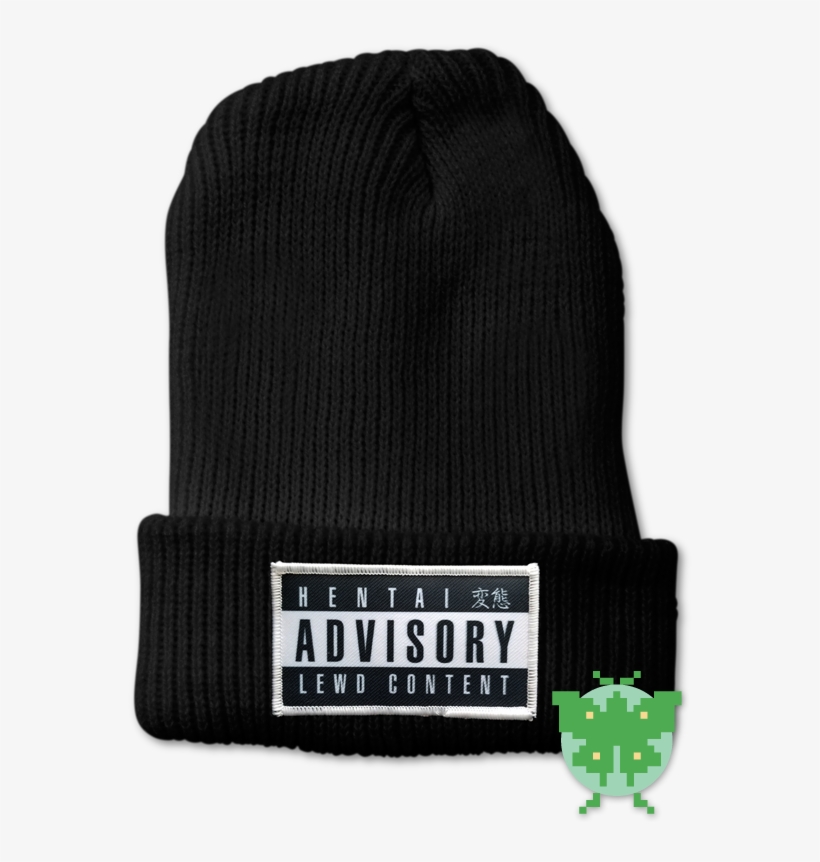 Black Beanie With Small Patch That Says Hentai Advisory - Parental Advisory, transparent png download