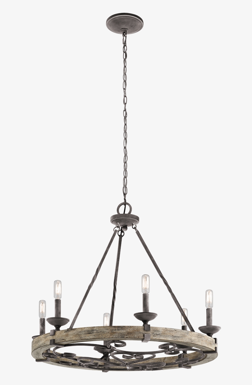 Taulbee 6 Light Chandelier Weathered Zinc - Kichler Weathered Zinc Chandelier, transparent png download