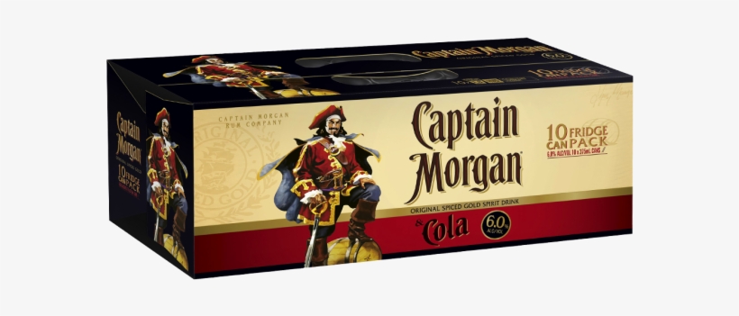 Captain Morgan & Cola 10pk - Captain Morgan Cola 10 Pack, transparent png download