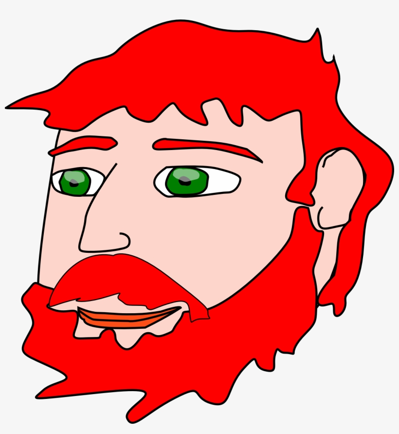 Painted Man With Red Beard - Ginger Hair Cartoon Male, transparent png download