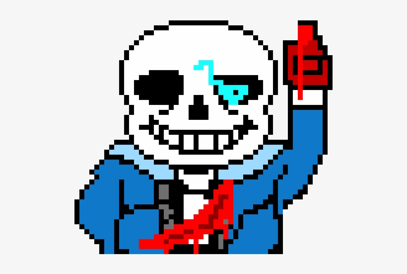 Fake Dead Sans - Draw Sans Pixel Art PNG Image | Transparent PNG Free