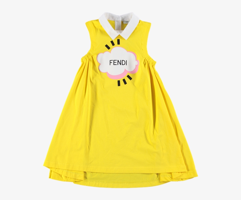 Picture Of Cloud Print Logo Vest Dress Yellow - One-piece Garment, transparent png download