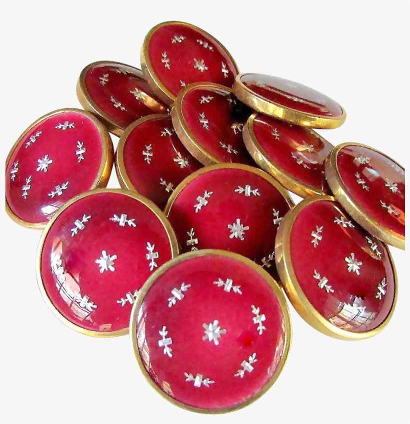 Antique French Silver Pique Pallion Inlaid Ruby Red - Plate, transparent png download