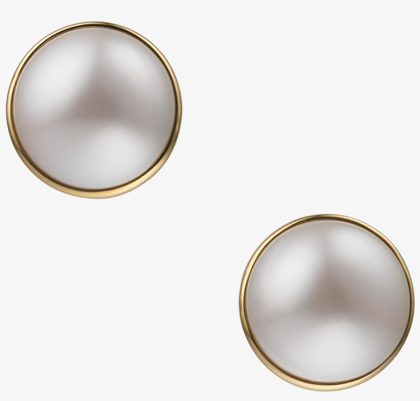 Clip On Pearl Button Earrings - Pearl, transparent png download
