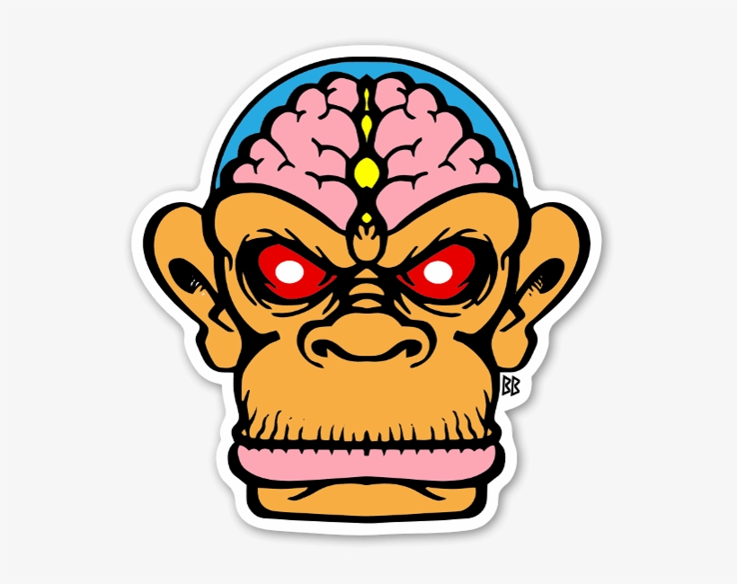 Bobby Brain Chimp Custom Stickers, transparent png download