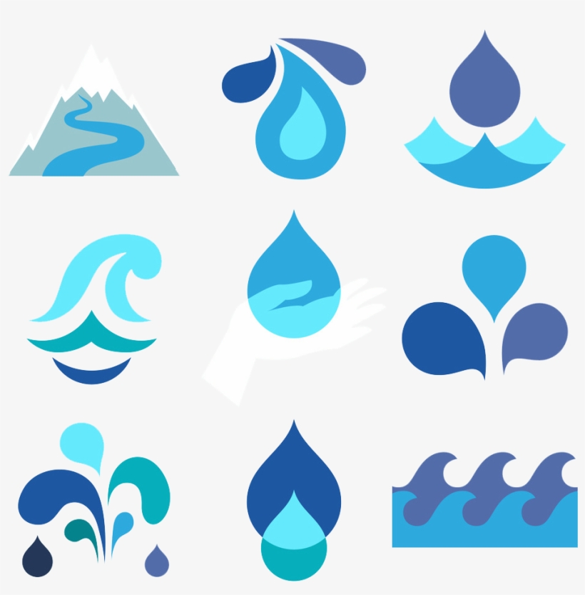 Drop Water Flat Design Clip Art - Drop Water Vector Png, transparent png download