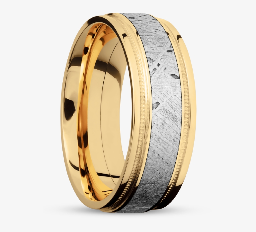Meteorite Pairs Beautifully With Yellow Gold - Wedding Ring, transparent png download