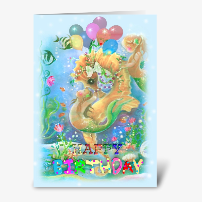 Birthday, Balloons, And Sea Life - Painting, transparent png download