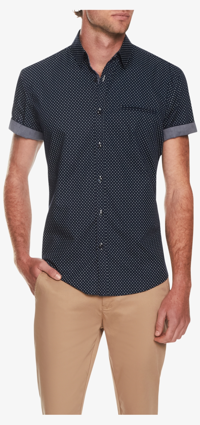 Navy Teardrop Print Shirt - Gentleman, transparent png download