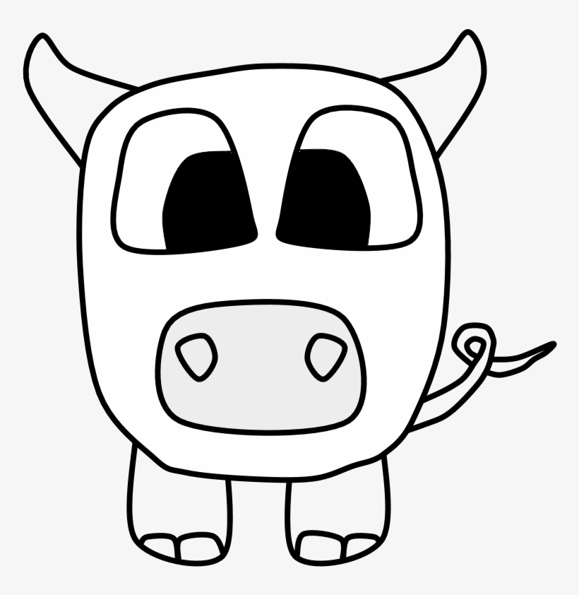 Pig, Big Eyes, Black And White, Cartoon Animal, Png - Sketch, transparent png download