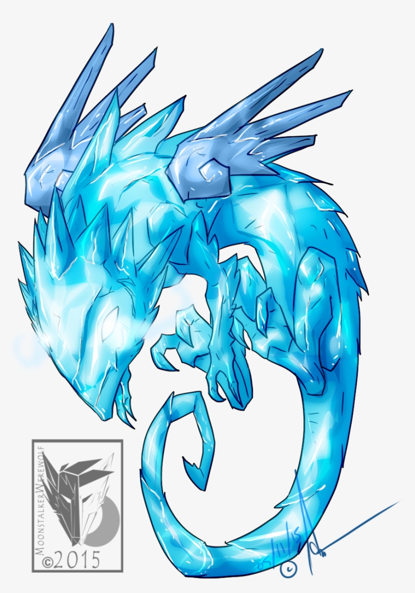 Ice Salamander Dragon - Illustration, transparent png download