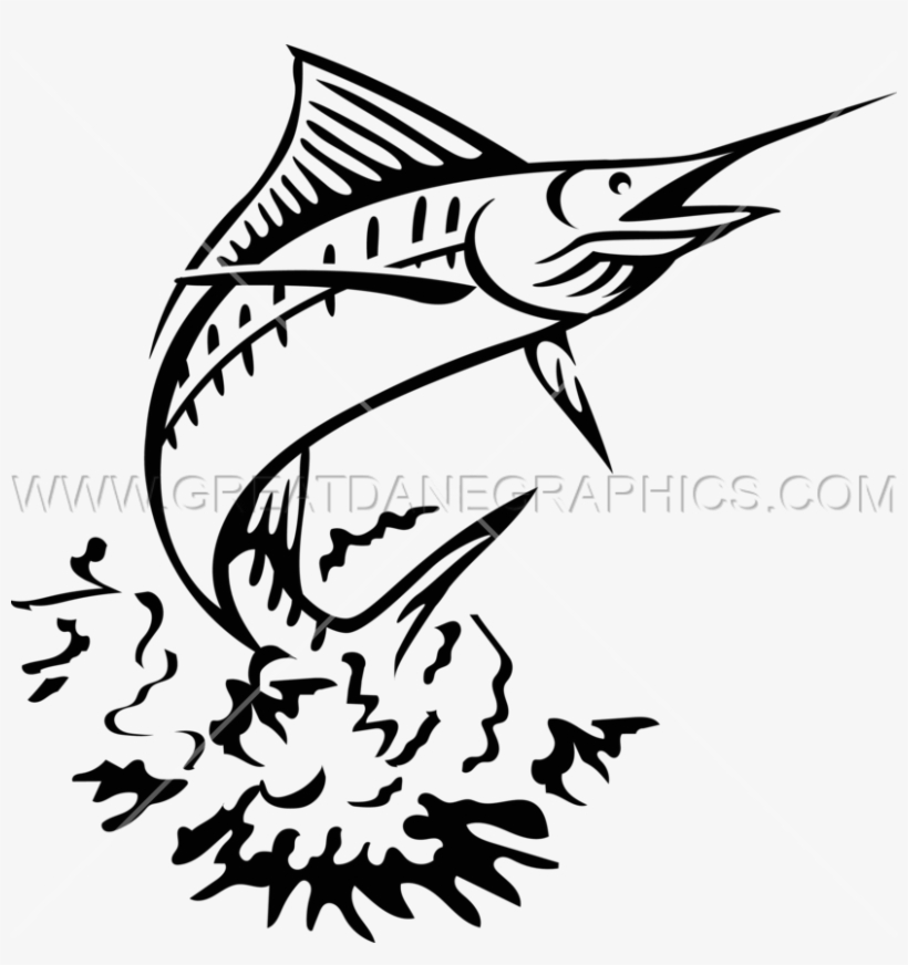 825 X 838 1 - Black And White Marlin Fish, transparent png download