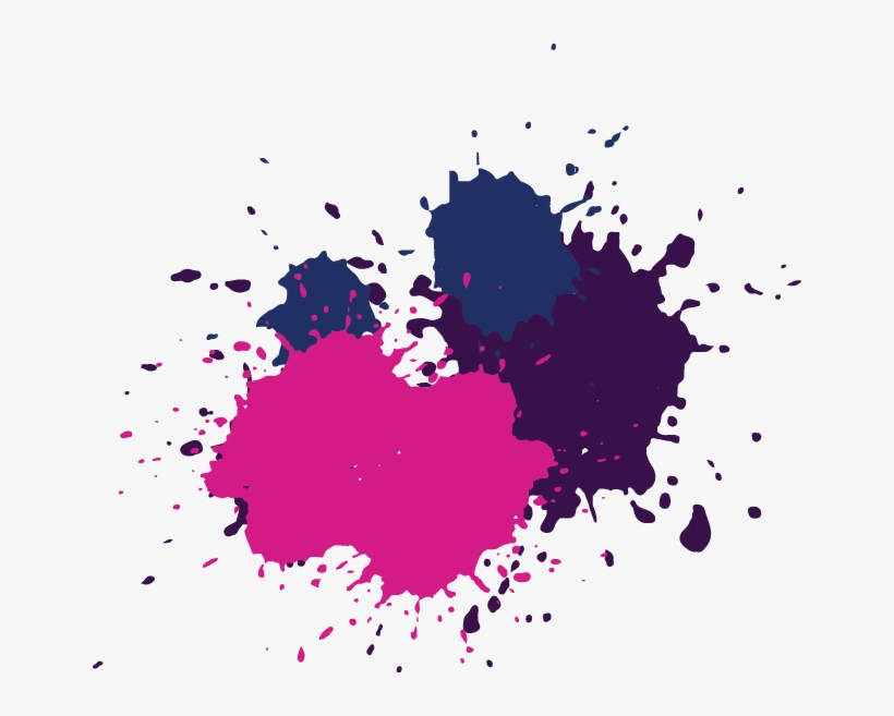 Pink Purple Blue Splash Brush - Illustration, transparent png download