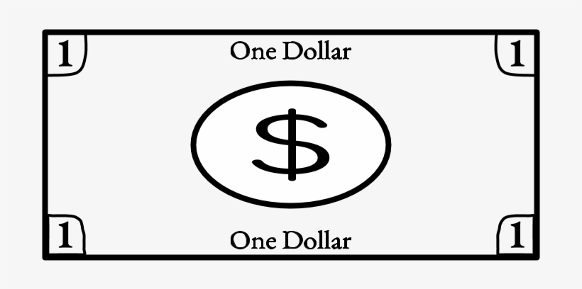 One Dollar Bill, 1, Single, Black And White, Png - Circle, transparent png download