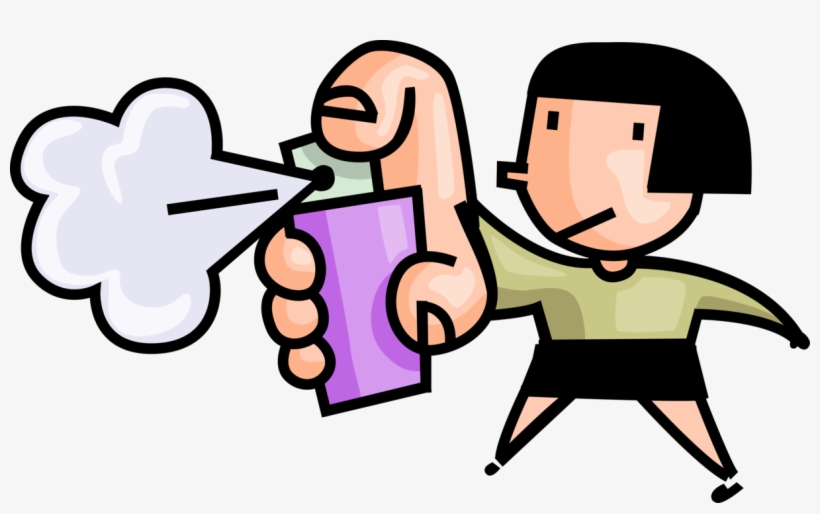 Vector Illustration Of Girl Sprays Aerosol Mace Pepper - Pepper Spray Clipart, transparent png download