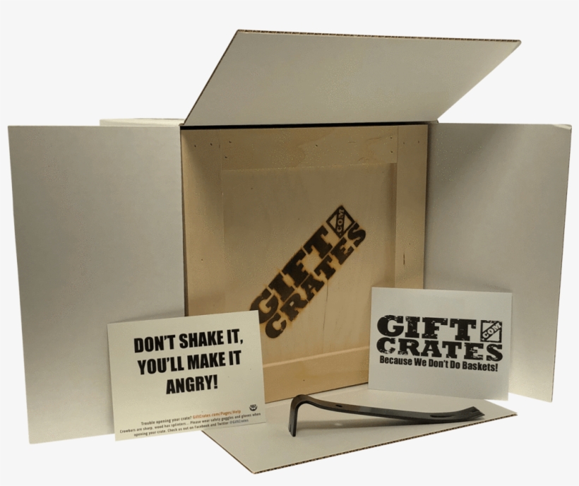 Gift Crate With Note - Box, transparent png download